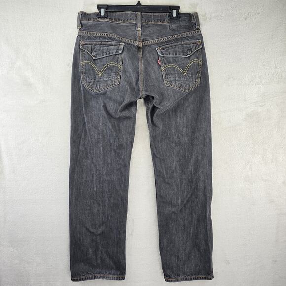 Levis 569 Jeans Mens 33x32 (Fits 34x29) Gray Loose Straight Fit Flap Pocket - Picture 8 of 16